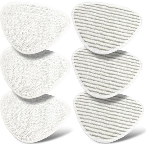 Lot de 6 tampons de rechange pour balai vapeur Vileda, chiffon de nettoyage triangulaire en microfibre, tête de rechange lavable (1/4)