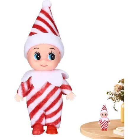 Poupée Elfe de Noël - Lutin Farceur - 9 cm - ABS - Caoutchouc - Décoration de fête (1/3)