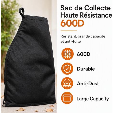 Leaf Blower Vacuum Bag, Replacement Bag for Grinder, Garden Cleaner, Replacement Bag for Garden Vacuum (Black) (1/4)