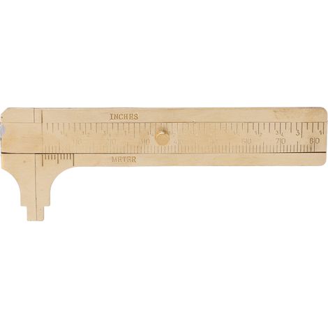 Pied à coulisse en laiton, échelles métrique et impériale, double échelle, style rétro, outil de mesure pour réparation, échelle de 80 mm (1/5)