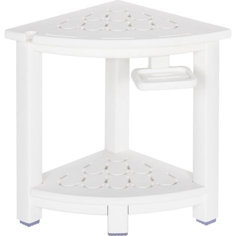 Tabouret de Douche,Triangle,Tabouret de Salle de Bain Moderne en HDPE à Deux Niveaux, Patins Antidérapants, Étanche à l'eau et résistant aux Taches, Banc Salle de Bain pour Spa Rasage (1/5)