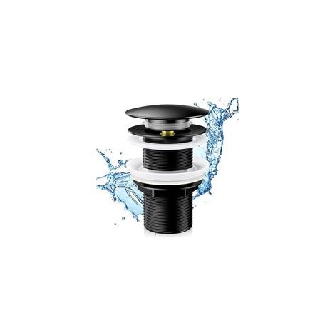 Desagüe de lavabo sin rebosadero, tapón de desagüe de lavabo, desagüe de baño emergente, estándar universal G 1 1/4 con junta, desagüe de lavabo para cocinas, baños y fregaderos.