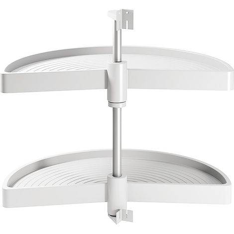 Emuca Lot Drehplatten Shelvo 1/2, für 900mm Modul, Kunststoff und Aluminium, weiss