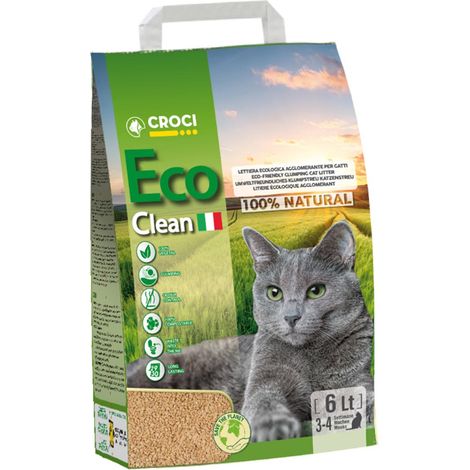 Lettiera Eco Clean agglomerante 6 confezioni da 6 litri