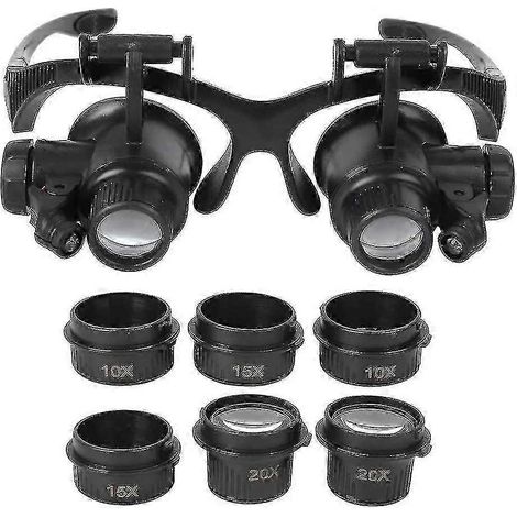Loupes mains libres pour travaux de précision avec options de grossissement 10x, 15x, 20x et 25x (1/4)