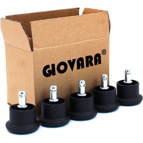 5pcs roulettes Chaise Bureau, 11mm x 22mm, Diamètre de 50mm (Noir) (1/5)