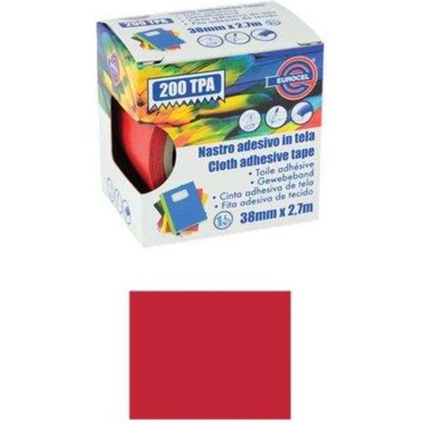 NASTRO ADESIVO TELATO 200 TPA EUROCEL - ROSSO MM 38 ML 2,7 - 4 pezzi