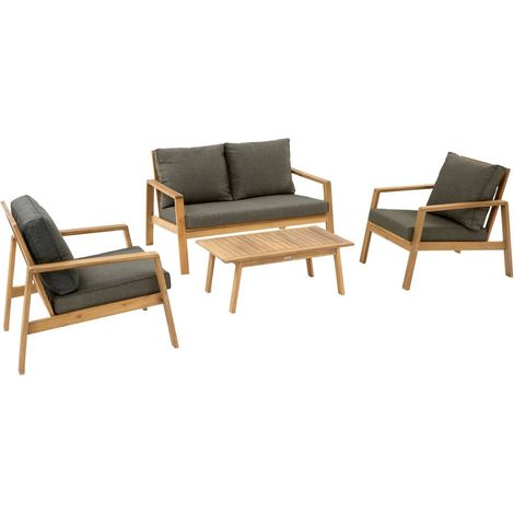 Set di mobili da giardino tiwi a 4 posti, grigio antracite - Hespéride