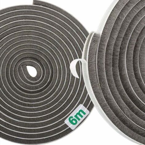 6m Self-Adhesive Door and Window Seal Brush Strip, Windproof and Dustproof Noise, 9 9 (1/5)