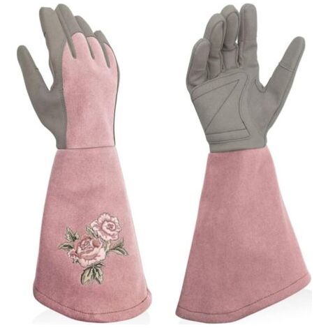 Gants de jardin pour femme - Avec protection complète contre les épines - Gants de travail longs avec résistance aux perforations - Pour le jardinage(37x15cm) (1/4)