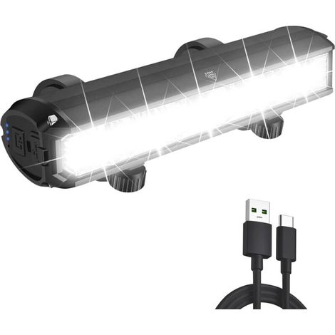 Lumiere Velo Avant, 2300 lumens Lampe Velo LED puissantes 4 Modes Lampe Vélo 6600mah Rechargeable USB Étanche IPX5 Lumière Avant