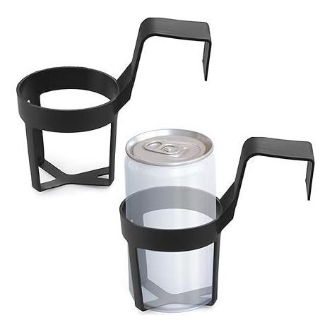 Lot de 2 porte-gobelets de voiture - Porte-bouteilles portable - En plastique - Multifonction - Noir (1/3)
