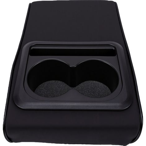 Oreiller accoudoir console centrale voiture, coussin conception ergonomique universel noir avec porte-gobelet (1/5)