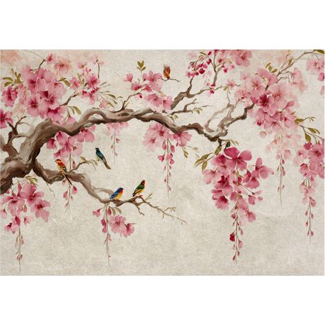 Fototapete Baum Kirschblüte – Moderne Großformat Wandtapete 150x105 cm – Für Wohnzimmer & Schlafzimmer