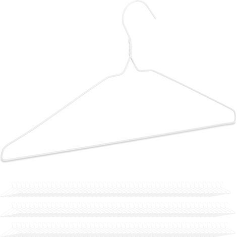 Pack de 150 Perchas Alambre, Para Camisetas y Pantalones, Para Ropa Ligera, Metal, 40 cm Ancho, Blanco