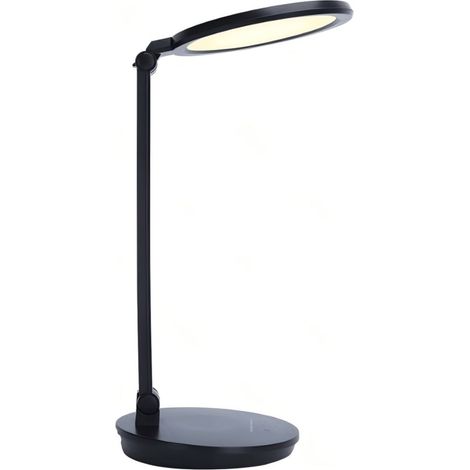 Lampe LED pliable noire 8W, 3000-6500K, éclairage rond anti-fatigue, pour étude et bureau