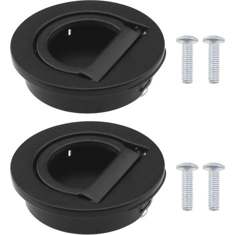 2pcs Poignées Encastrées en Alliage de Zinc Anneau Affleurant Tire avec des Vis Bouton de Porte Invisible pour Porte de Casier Armoire Bateau Yacht Trappe de Plancher de Voiture 40mm OD (1/5)
