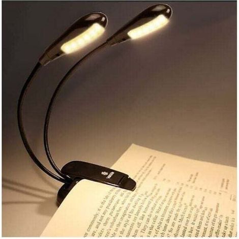 Lampe de lecture rechargeable à 12 LED/support de livre, lampe de lecture à pince