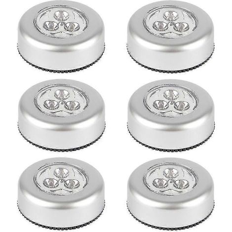Lot de 6 lampes tactiles sans fil à piles, veilleuses adhésives à pression. (1/4)
