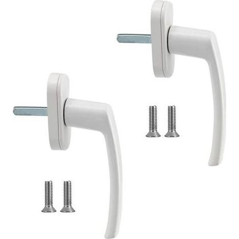 Poignée de fenêtre en aluminium massif 2 pièces – Compatible fenêtres standards – Installation facile avec vis fournies – Longueur 140mm (1/5)