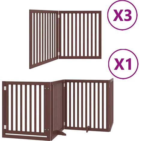 Maison Exclusive - Cancello Cani Porta Pieghevole Marrone 10 Pannelli 800cm Pioppo