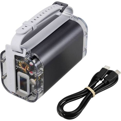 [NEUWERTIG] B-Ware VOLTCRAFT Powerbank Akku Ladegerät LED Taschenlampe Grau Outdoor 40000 mAh IP67