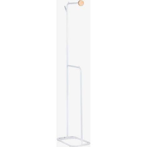 Sklum – Porte-manteau sur pied en fer – Hauteur 174 cm – Largeur 48 cm – Finition peinture en poudre – Butées de sécurité pour cintres (1/5)