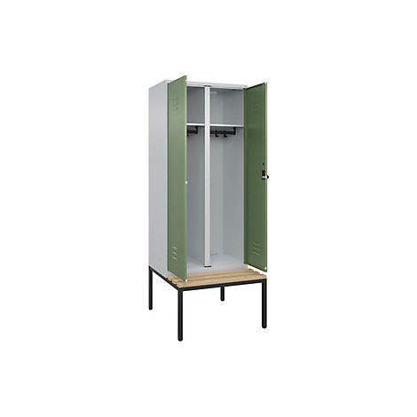 C+P  Armadietto sporco/pulito Classic PLUS con panca  parete