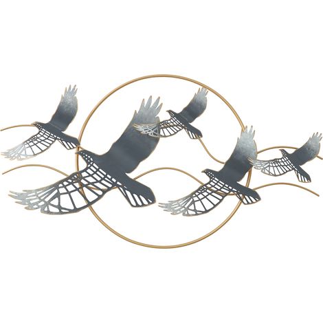 Signes Grimalt Aplique Metal Adorno Pared Adorno Pared Pajaros Apliques Metal Verde 7x90x49cm 31367