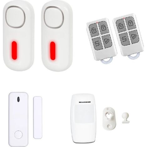 Alarme sans fil puissante 120dB – 2 sirènes déportées – Installation rapide sans perçage – Pour garage et cave