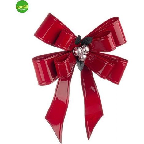 Fiocco in acciaio Alberte Bizzotto Rosso h 41,5 cm