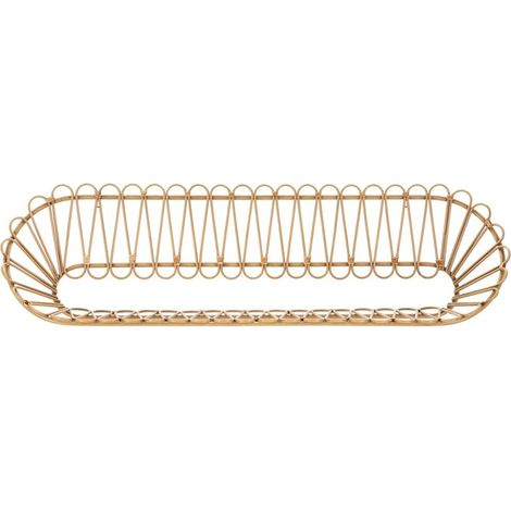 Mensola da parete in metallo e rattan stile boho chic Panama (1/5)