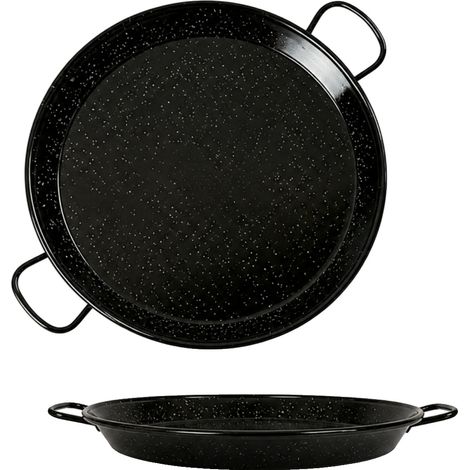 Poêle à Paella, Matériau en Acier Émaillé, Design Ergonomique, Noir 34455.5 cm (1/2)