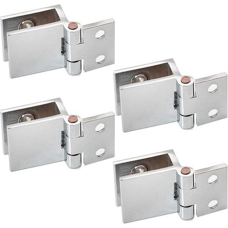 Ensemble de 4 charnières en verre pour douche - Pince réglable, compatible avec verre de 5 à 8 mm - Accessoires pour meubles de salle de bain (1/5)
