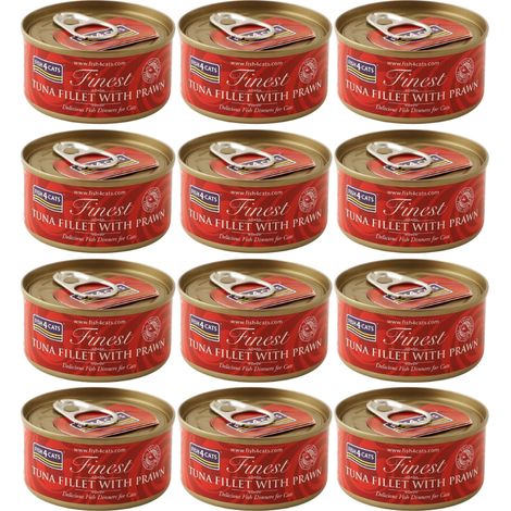 FISH4CATS Filete de atún con camarones - alimento húmedo para gatos - 12 x 70 g (1/3)