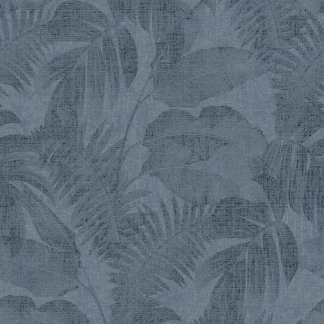 Carta da parati natura Profhome 373965 Carta da parati TNT leggermente strutturata con il used look opaca blu 5,33 m2