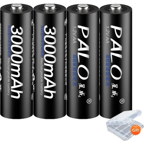 Batteries Rechargeables, NI-MH, Compatibilité Polyvalente, 4pcs AA Batterie (1/2)