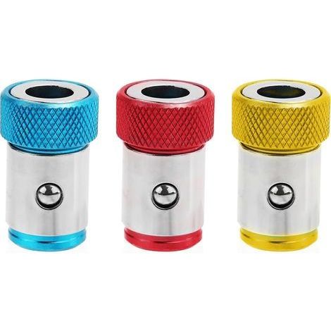3pcs Anneau Magnétique Tournevis, Métal Embout Tournevis Magnétique Anneau Amovible Screwdriver Head Magnetic Ring pour Tournevis Hexagonal 1/4 Po et Embouts Électriques (1/5)