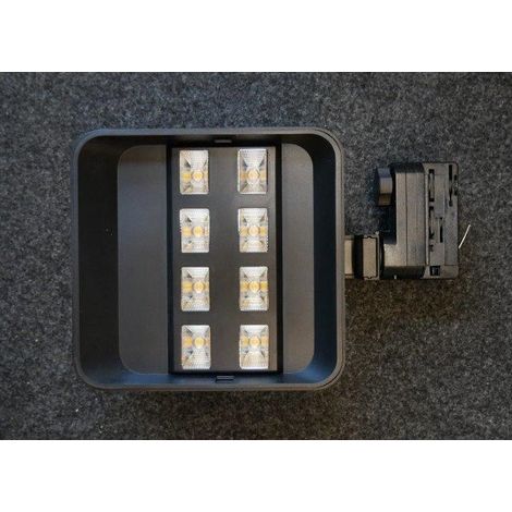 Projecteur LED 30W noir orientableasymétrique 166x172x60mm pour rail 3 allumages 3000K 3000lm 230V IK04 IP20 Broad 3 TRAJECTOIRE (1/2)