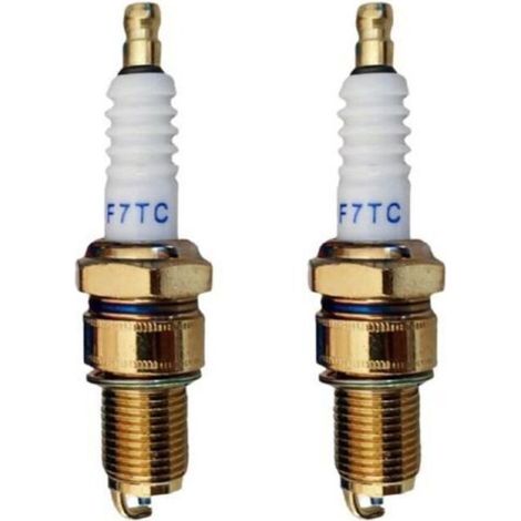 Bougie d'allumage, bougie d'allumage métallique, bougie d'allumage à électrode, bougie d'allumage de moteur, bougie d'allumage de tondeuse à gazon, bougie d'allumage F7TC (2 pièces) (1/5)