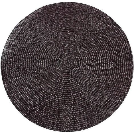 Set de table rond tissé, dessous de plat, sous-verre imperméable, décoration (1/5)