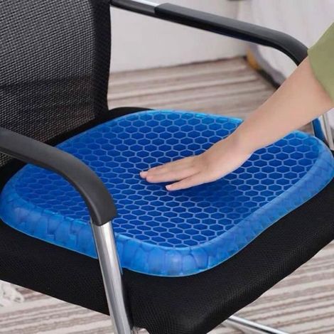 Coussin D Assise Gel - Memoire De Forme - Antiderapant - Pour Siege Bureau Voiture - 37 X 30 X 4 Cm (1/4)
