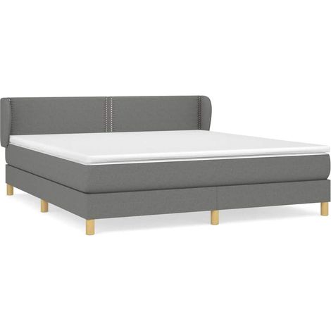 Maison Exclusive - Giroletto a Molle con Materasso Grigio Scuro 180x200 cm Tessuto (1/5)