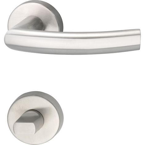 MARCHESI Drückergarnitur RIGA - auf Rosette WC, 38 - 45, Edelstahl matt (1/3)