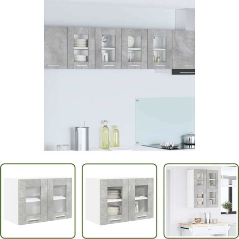 Holzwerkstoff - Hängeschrank mit Tür Beton Grau 60 x 31 x 40 cm Holzwerkstoff (1/5)
