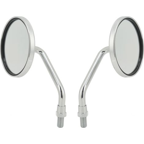Rétroviseur universel 3,4 pouces large vision pour guidon moto - Miroir arrière argenté (1/5)