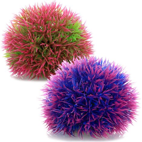 Plantas Artificiales Para Acuario - Decoración Plástica No Tóxica - Bolas De Flores Y Heno - Ideal Para Agua Dulce Y Salada - 1 Unidad (1/5)