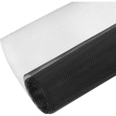 13 X 39 Pouce Grillage, 1 PC 304 Acier Inoxydable Tissé Filtre À Air 1mm Trou 0.15mm Fil Dia PVC Revêtu Maille Couverture Clôture Écran Feuilles Pour Cage Jardin Fenêtre DIY, Noir (1/5)