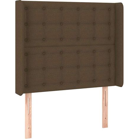 Maison Exclusive - Tête de lit avec oreilles Marron foncé 83x16x118/128 cm Tissu (1/5)