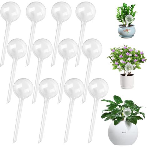 12 Pièces Globes d'Arrosage, Boules d'Irrigation pour Plantes, Bulbes d’Arrosage Automatique, Globes d’Arrosage en Plastique, Ampoules d'Arrosage, pour Arrosage Plante Interieur Fleurs Jardin en Pot (1/5)
